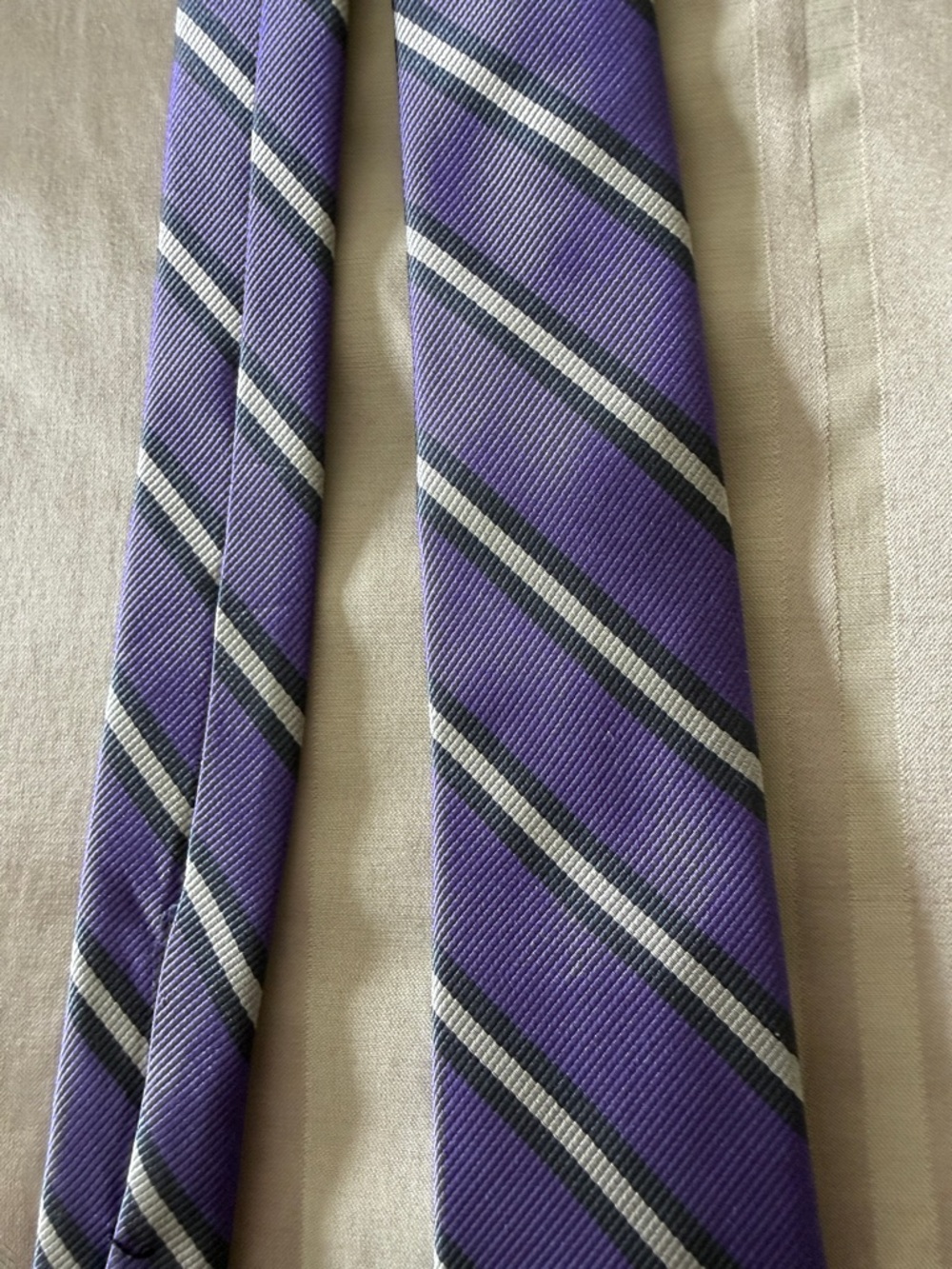 Crewcuts Purple and Gray Striped Boy’s Tie